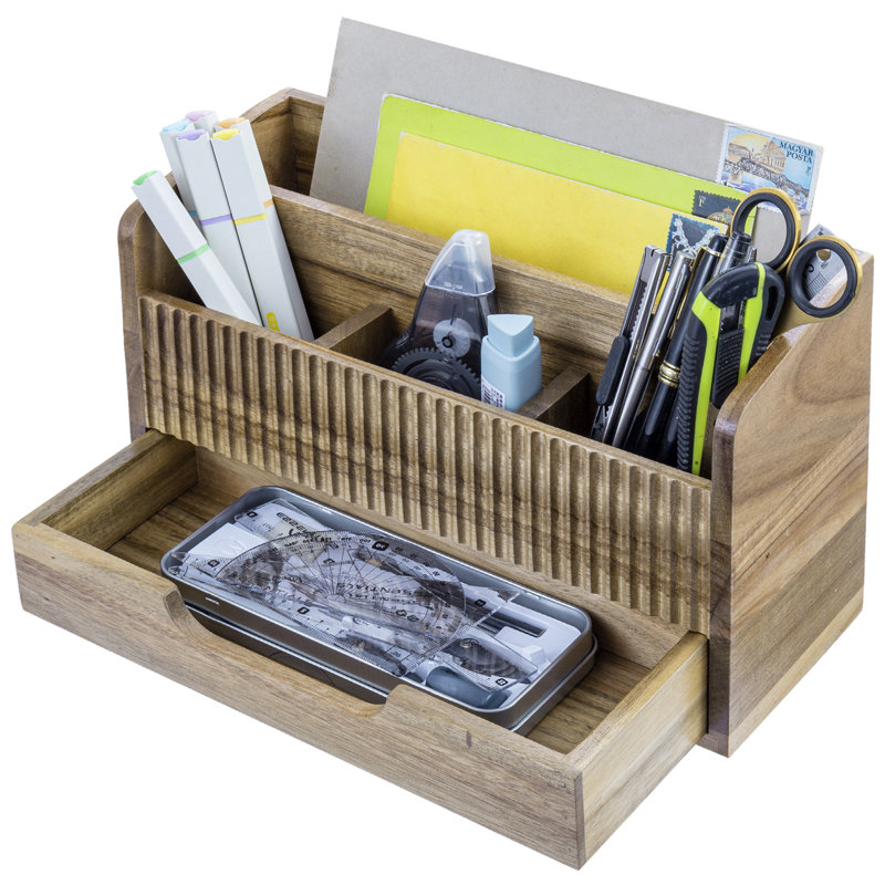 Solid Wood Desk Organiser