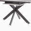 Table de salle à manger rectangulaire extensible de 6 à 10 personnes en gris doux et noir, style Mid-Century moderne avec pieds en métal en forme de X-131258497