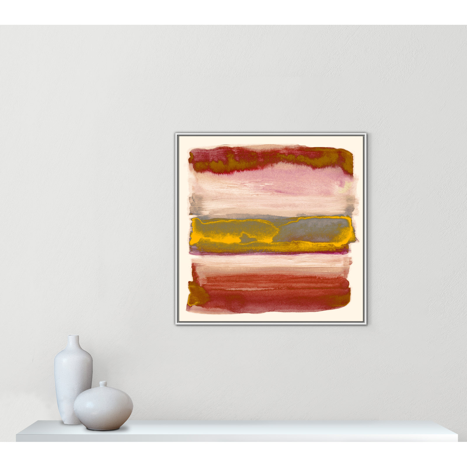Sky Collection "Yellow Sky II" Print by Nan, White, 37.5" H x 37.5" W