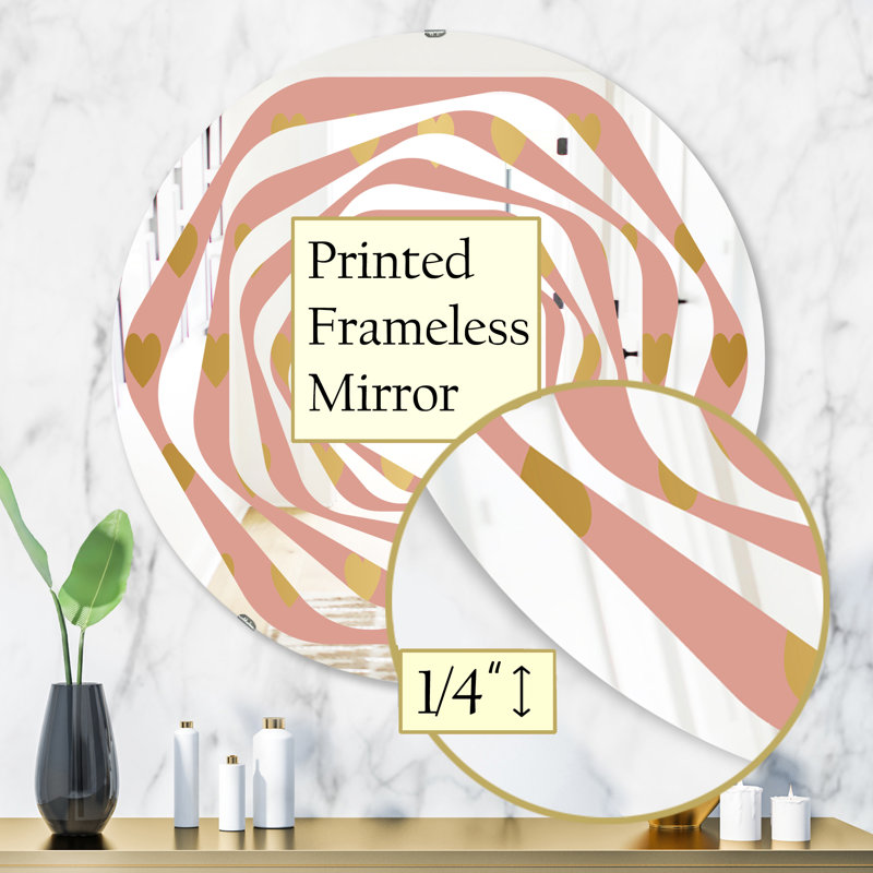 Miroir mural Whirl Hearts, H 31,5 po x l po