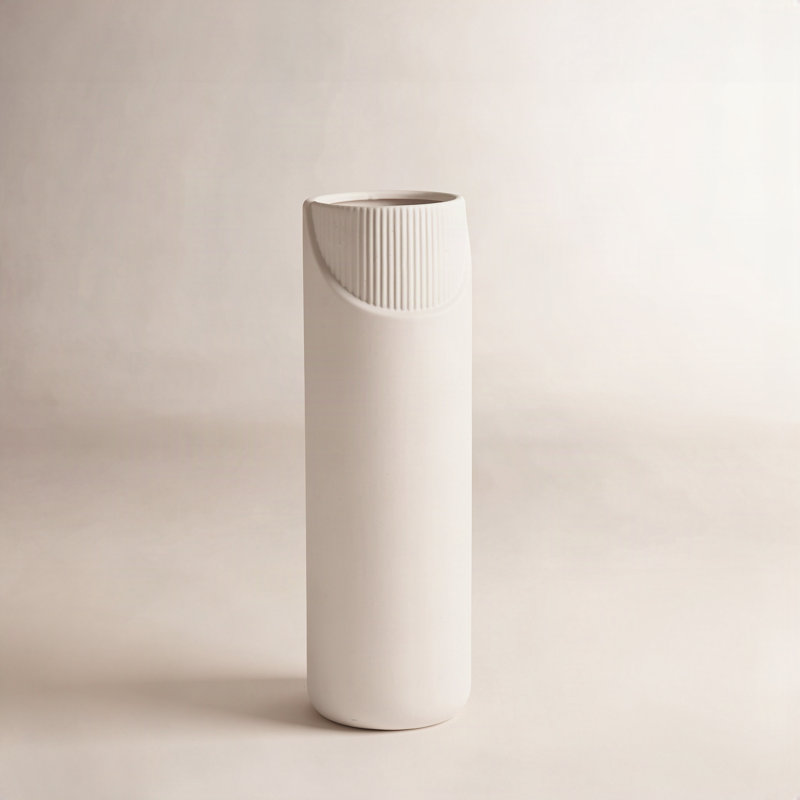 Handmade Ceramic Table Vase, 12" H x 4.5" W x 4.5" D