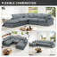Canapé modulaire rembourré en nuage, canapé confortable et moderne, rembourré de duvet, sièges profonds convertibles pour salon, salon, chambre à coucher-2139620564-2139620565