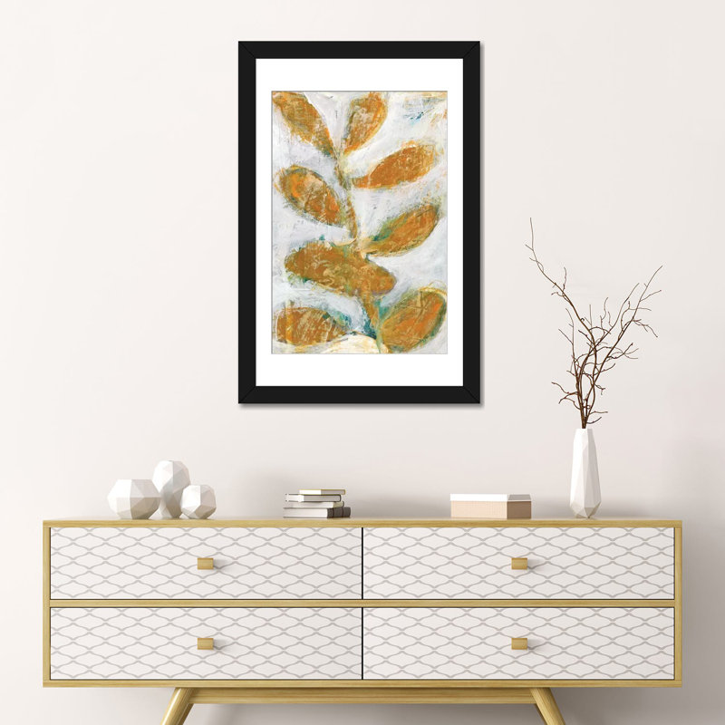 « golden après ii », reproduction sur toile tendue, H 24 po x l 16 po x P 1 po, Papier d'art encadré noir, Blanc
