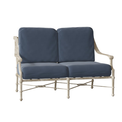 Delphi 55'' Wide Metal Loveseat with Cushions