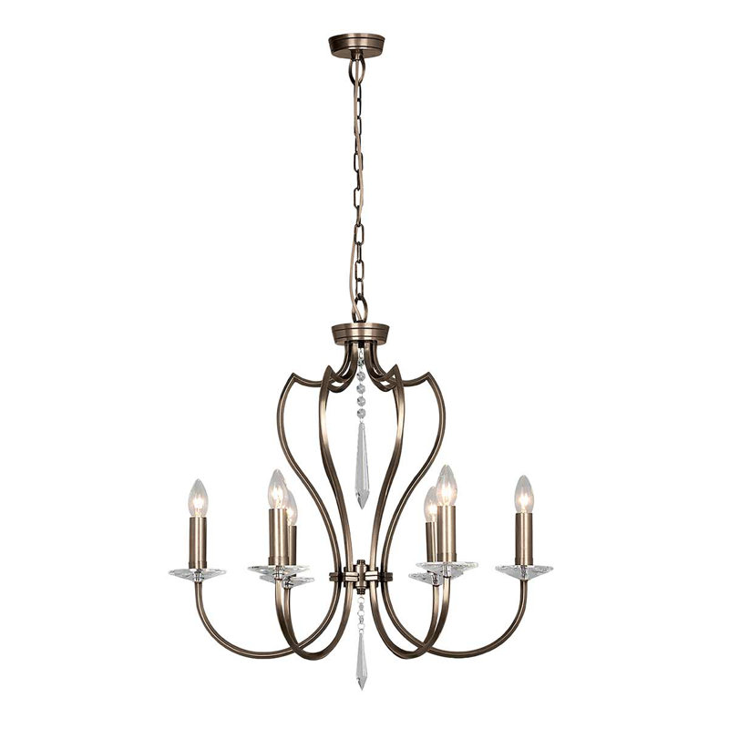 Noi 6 - Light Candle Style Chandelier, Dark Bronze