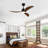 Ceiling Fan With LED Light Remote Control,Quiet DC Motor 6 Speed Levels,Adjust Height( 2 PCS Rod) Reversible Ceiling Fan-418008342-418008336-418008338