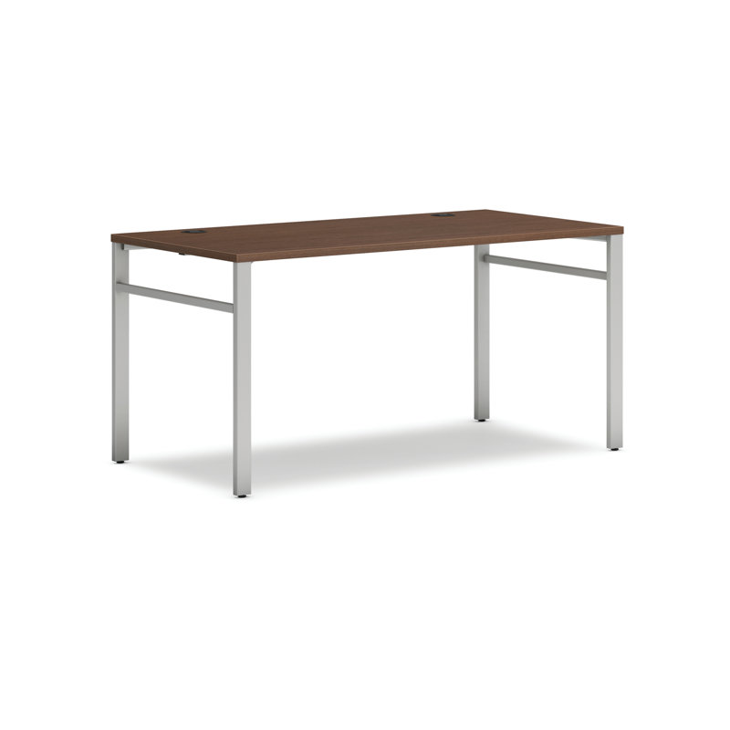 Bureau Mod U, Noyer sépia / argent