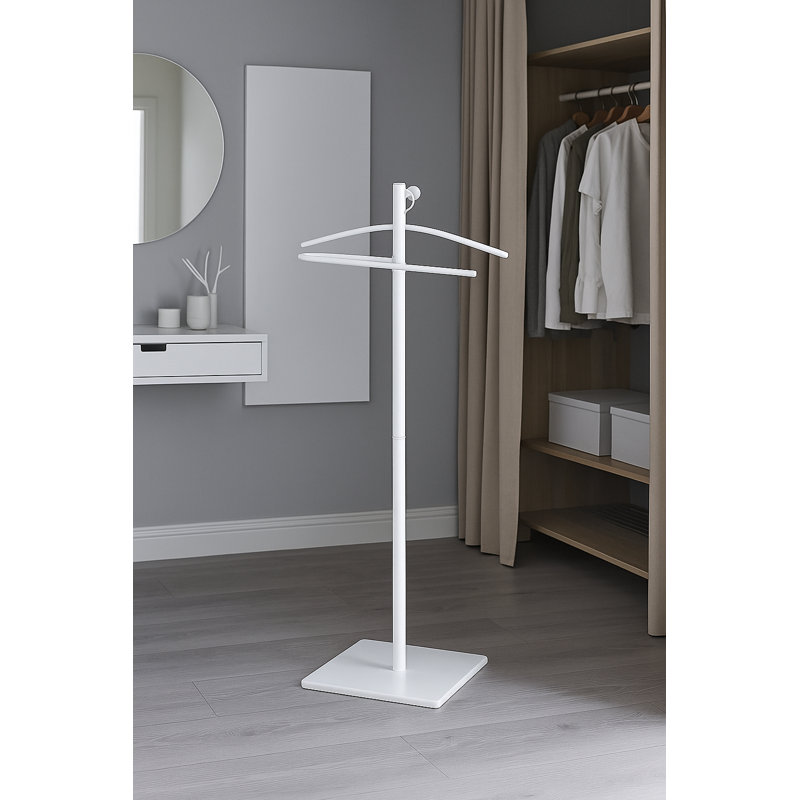 Zake Steel Freestanding Valet Stand, White