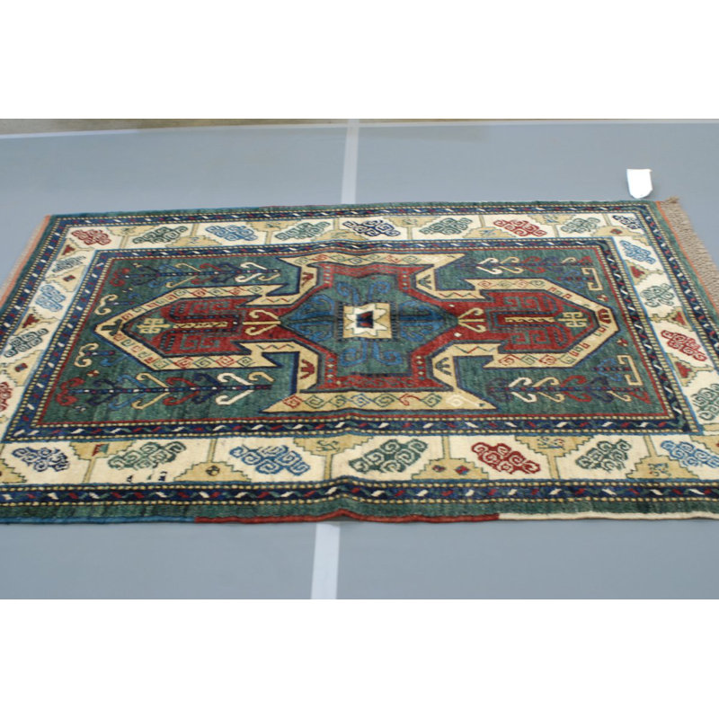 Sevan Wool Southwestern Area Rug in Beige/Green