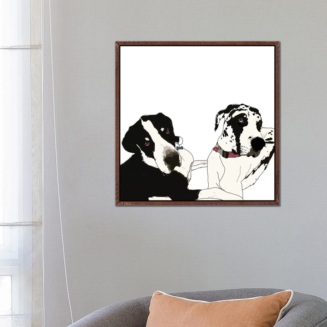 Deutsche Doggen von Sketch And Paws - Galerieverpackte Leinwand Giclée auf Leinwand