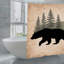 Rideaux de douche Vintage Bear & Pine Tree pour salle de bain, 71 po x 71 po