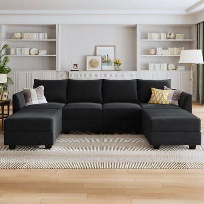 Tremee U Shaped Modular Sectional Upholstered Sofa Couch