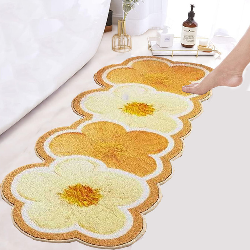 Tapis de salle de bain en microfibre moelleux et moelleux, tapis de salle de bain antidérapant de luxe
