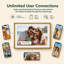  Cadre photo numérique 15,6 "WiFi avec application Frameo, affichage intelligent de photos Full HD à rotation automatique, 32 Go - or-130105183