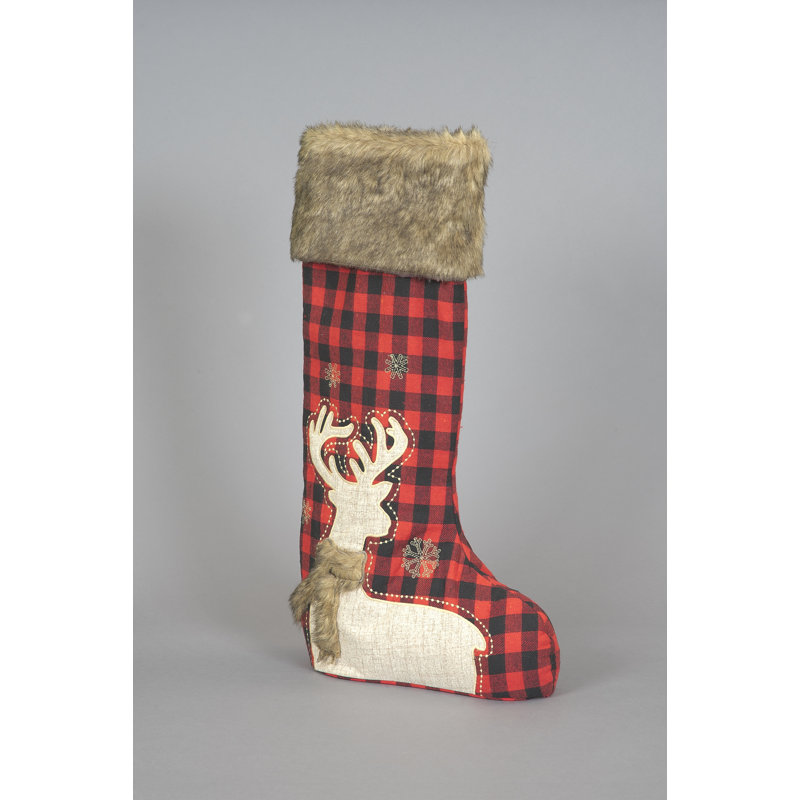 Check The Deer Stocking, 60cm H x 29cm W 