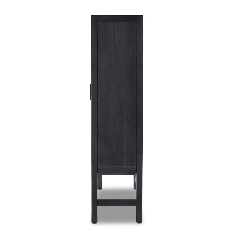 Leighton Solid Wood Accent Cabinet, Black Natural