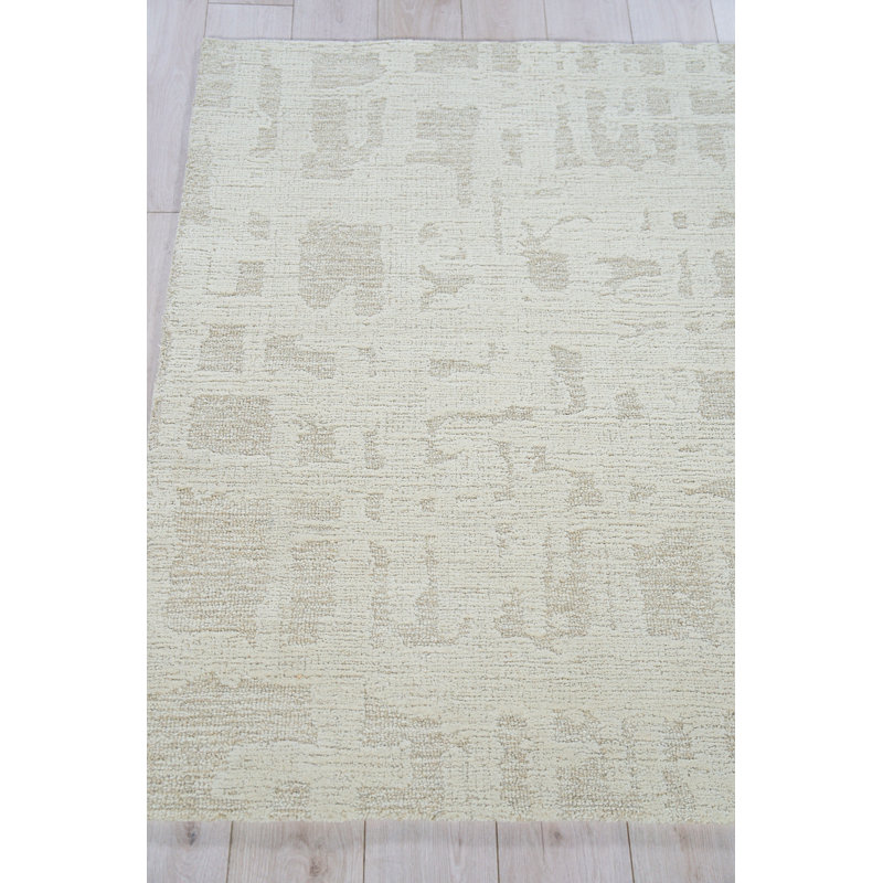 Aspen Hand Tufted Abstract Area Rug, Natural Beige/Ivory, Rectangle 8' x 10'