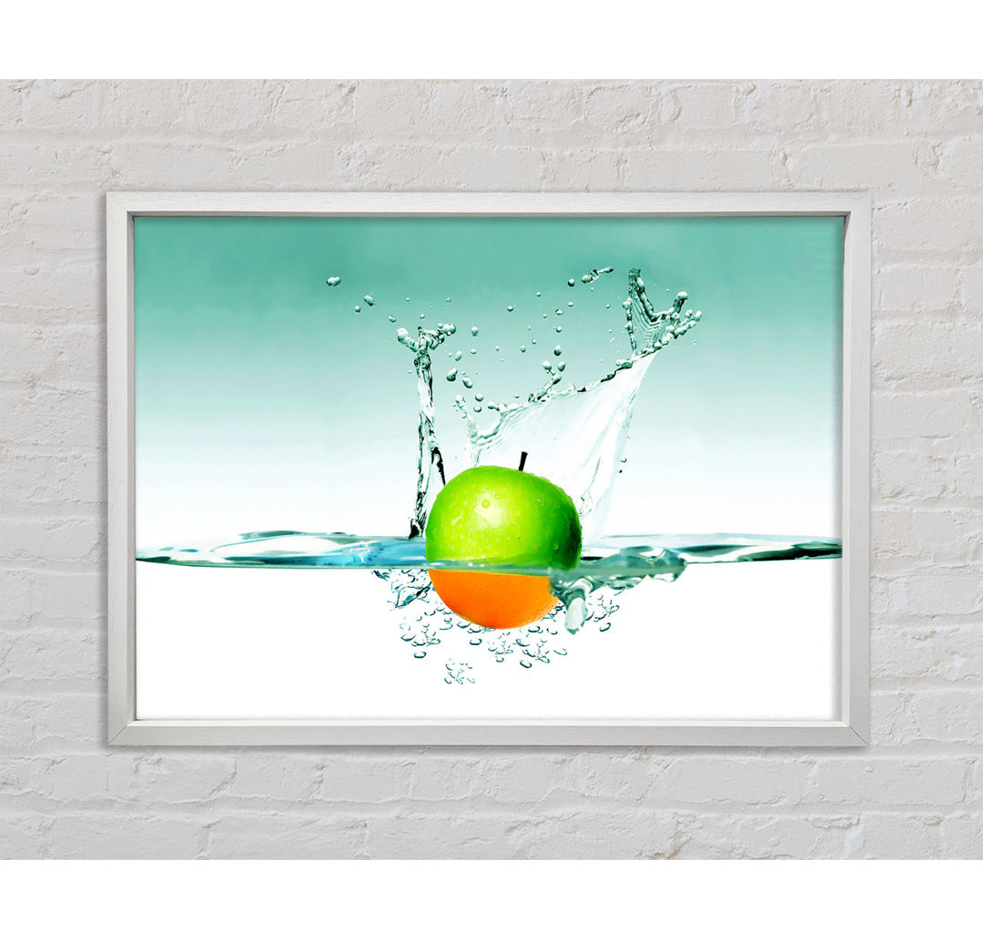 Orange Or Apple Splash - Einzelne Bilderrahmen Kunstdrucke auf Leinwand