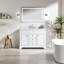 Meuble-lavabo simple 48 po avec plateau en marbre Cannedy