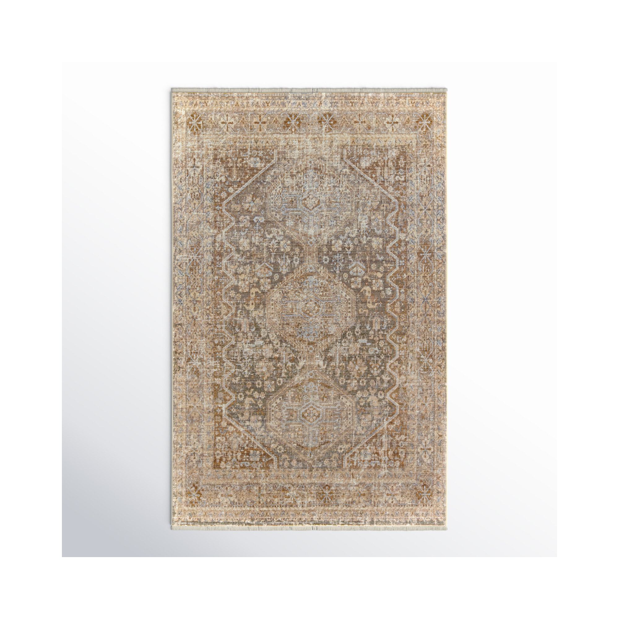 Clemente Tan/Taupe Rug, Rectangle 5' x 8'