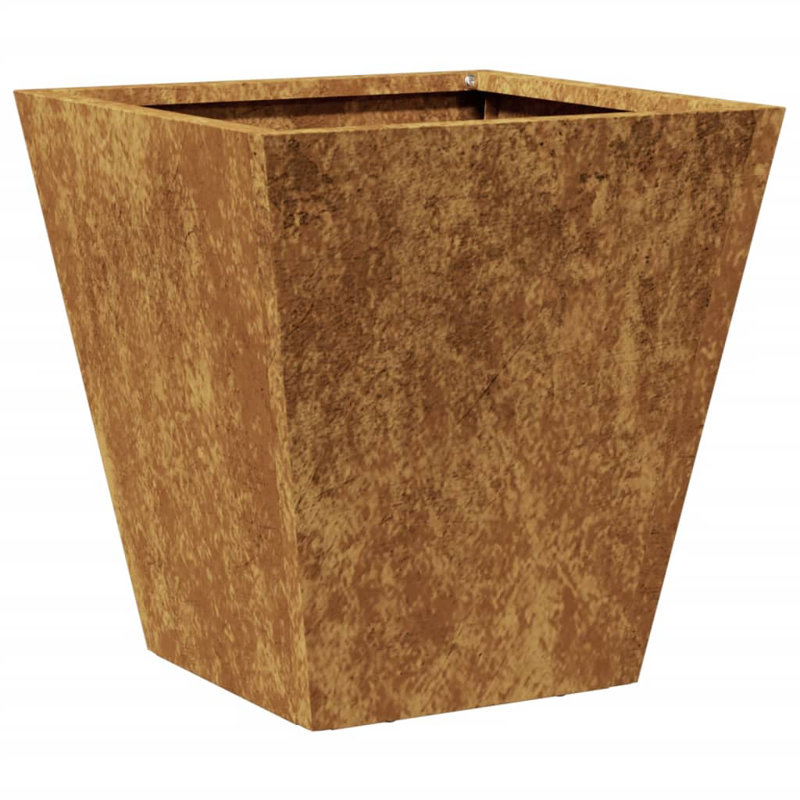 Asua Metal Planter Box, 30cm H x 30cm W x 30cm D, Corten Steel