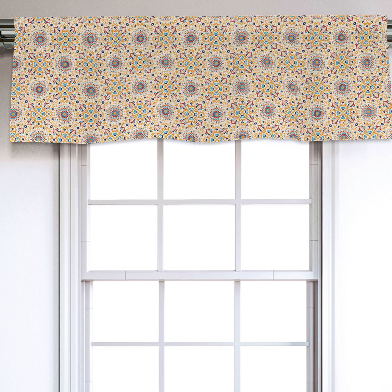 Sateen Ikat Ruffled Window Valance