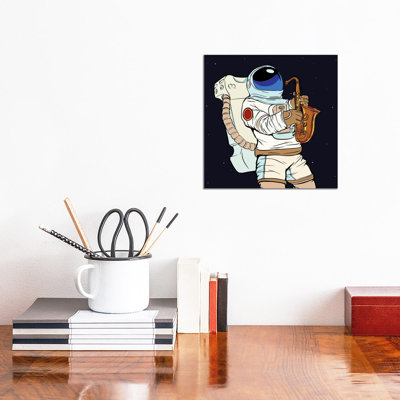 Astronaut Playing The Saxophone - Wrapped Canvas Print