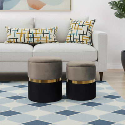 Ernesha Velvet Ottoman