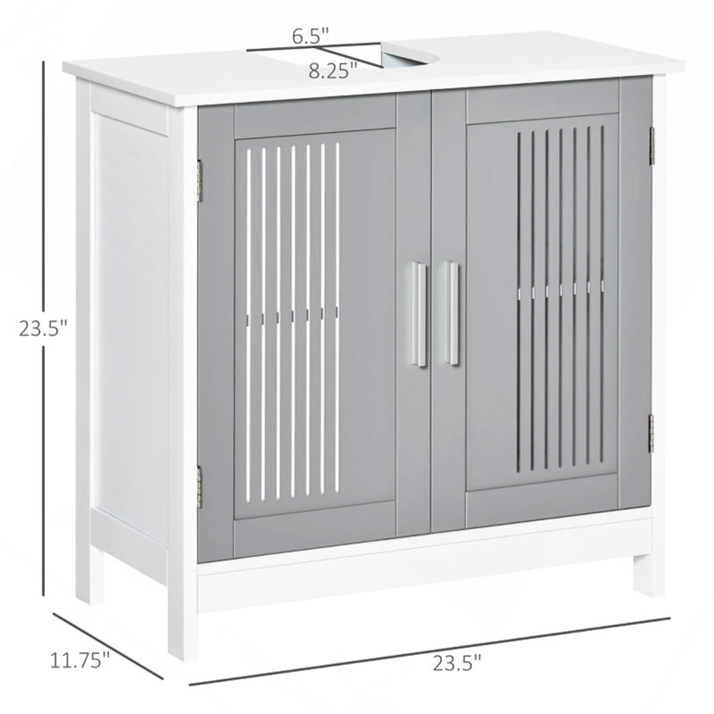 Armoire de rangement robuste pour salle de bain, White/Grey