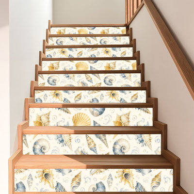 Peel and Stick Wallpaper Contact Paper Hand Painted Oyster Shells Pearls Cream Self Adhesive and Removable 17.7in x 118in(45x300cm)