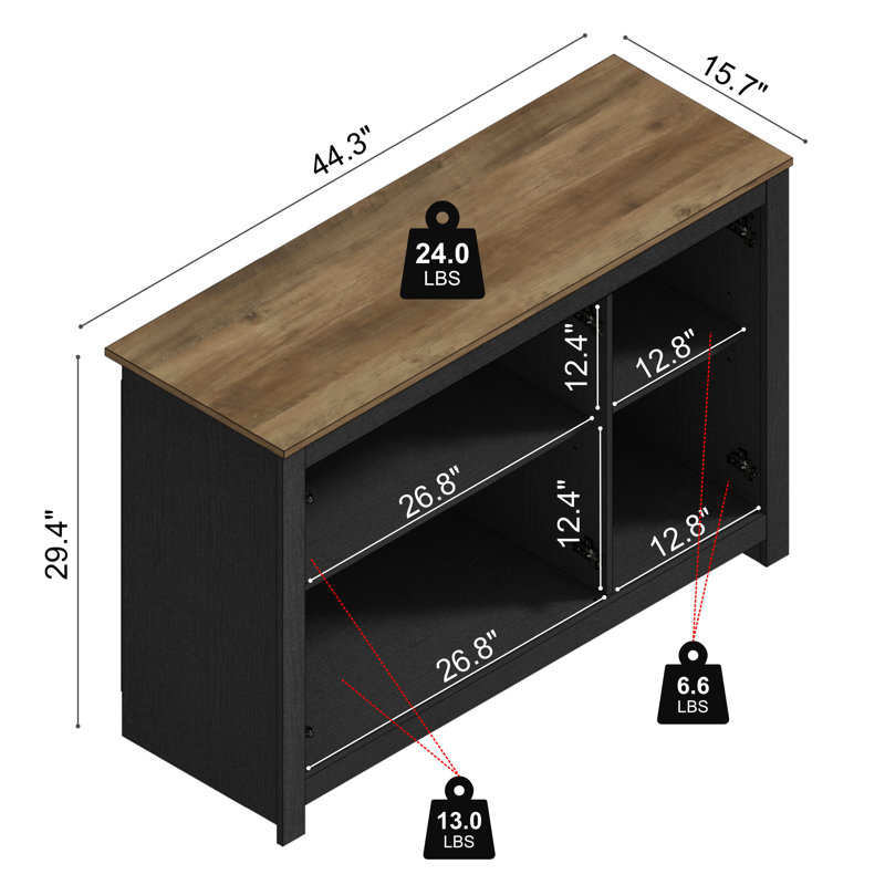 Arrastia Transitional Coordinated Sideboard Set Of 2, Black Oak/Knotty Oak