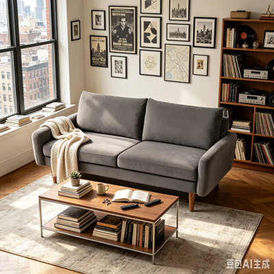 58" European Modern Velvet Loveseat with Tapered Legs & Square Arms, 2-Seater Couch with Ergonomic Thick Cushions for Living Room, Apartment, Office