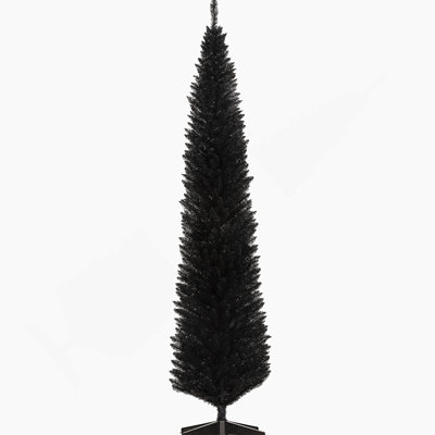 Arbre de Noël artificiel 8 'avec 818 pointes de branches réalistes et base en plastique, noir