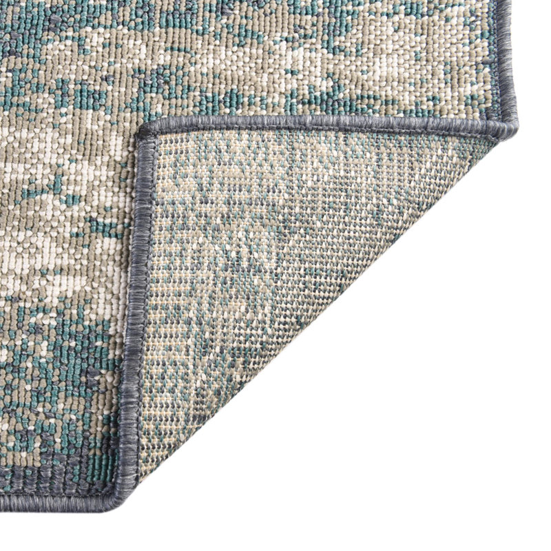 Tapis intérieur / extérieur bleu Keimara, Tapis de couloir 2 pi x 8 pi