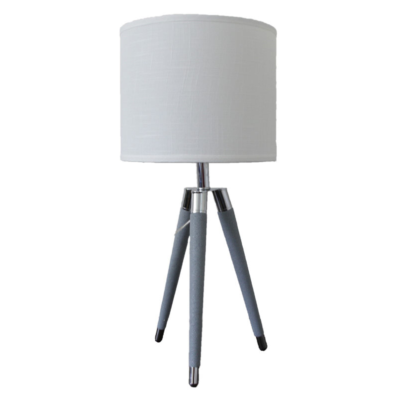 Lampe trépied 26,75 po Molinari, Gris, H 26,75 po x l 12 po x P 12 po, Blanc
