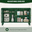 53.2" W Metal Sideboard Buffet Cabinet With Glass Door, Adjustable Shelves, COB LED Light-34617375