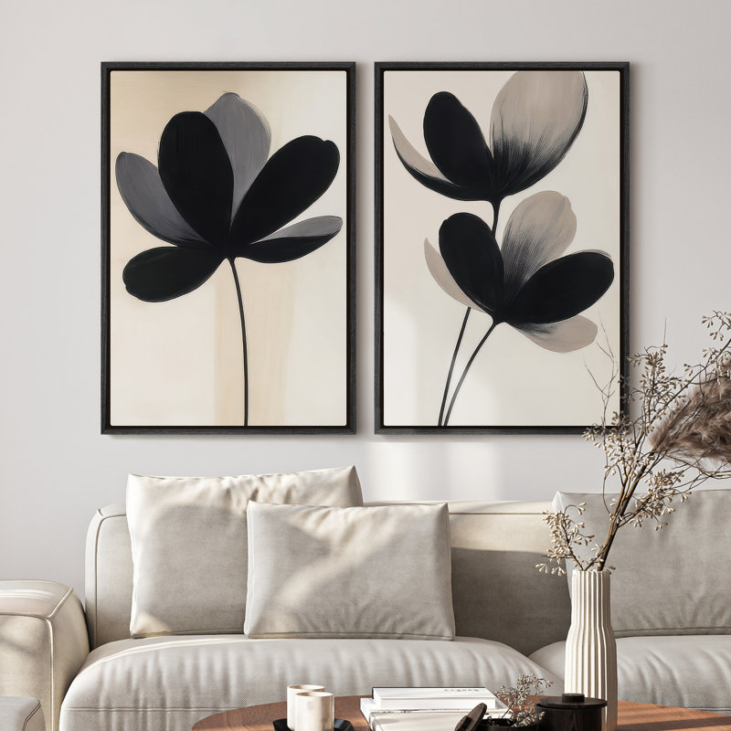 Art mural encadré sur toile, impressions murales abstraites rétro 24 "x 36", Noir, H 36 po x l 24 po