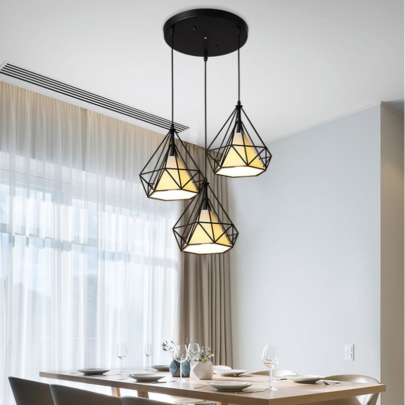 Luminaire suspendu géométrique à 3 lumières Hailie