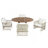 TOPMAX Modern 5-Piece Patio Extendable Wooden Dining Table Set, 12Inch Butterfly Leaf Foldable Round Kitchen Table Set With 4 Rattan Arm Chairs For Backyard,Balcon