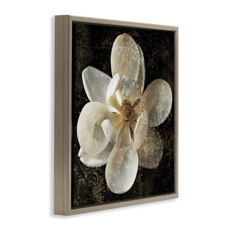 Magnolia à motif rustique, Cadre flottant orme Montalcino, H 18 po x l 18 po