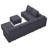 Ozeal Large U-Shaped Corduroy Sectional Modular Sofa Livingroom Storage Couch With Ottomans, Convertible Large Sofa Bed 8 ottomans Sleeper-1363923509