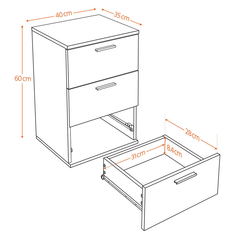 Hammersley 40cm W Bedside Table