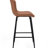 Brown Faux Leather Dining Table Counter Height Stools Of 2, Metal Legs, Comfortable Seating, Easy To Assemble, For Coffee Shops Mid Century Chairs Assembly,-153980994