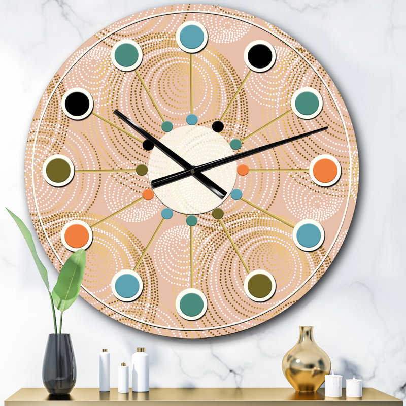 Horloge murale Mid-Century, Surdimensionné