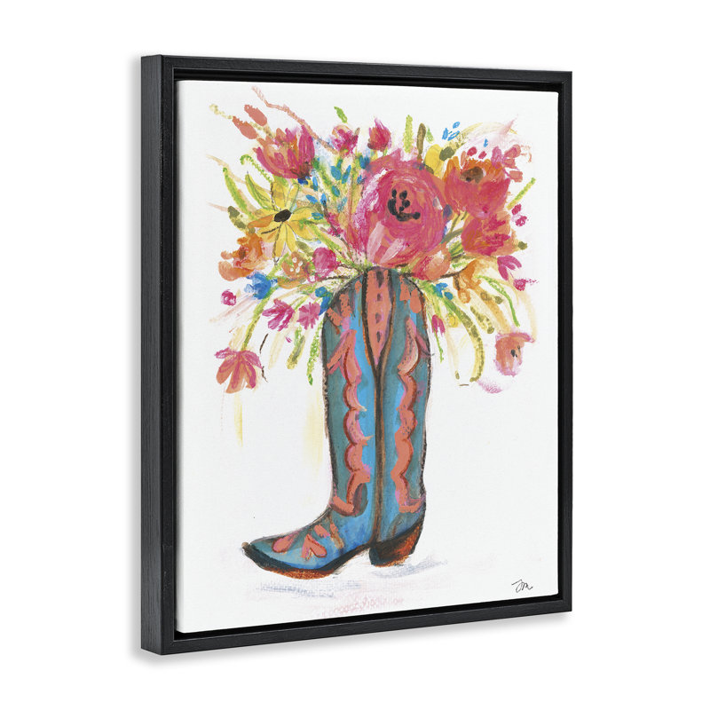 Cadre flottant Floral, Cadre flottant noir de jais, H 21 po x l 17 po