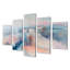 Gris, rose, minimalisme, village, mirage IV - ensemble d'art mural de ferme