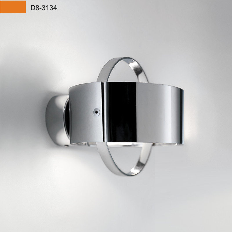 Ring 1 - Light Armed Sconce, Chrome, Black