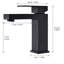 Robinet de salle de bain noir mat - Robinet de lavabo monotrou avec empreinte digitale