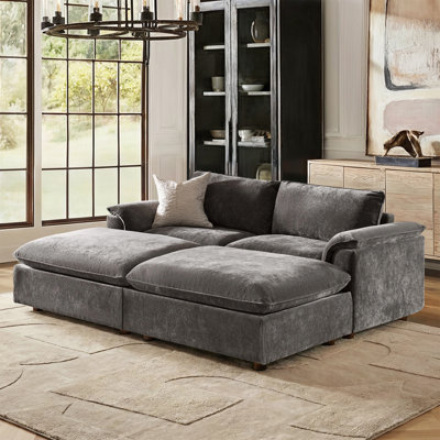 Cioffi Oversized 4 Piece Down Blend Modular Cloud Sleeper Sofa with Removable Cushion Cover
