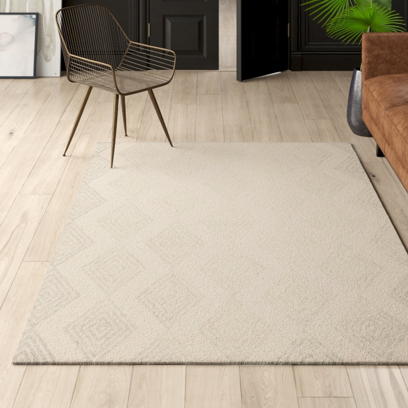 Debron Hand Tufted Wool Geometric Rug, Rectangle 8' x 10'